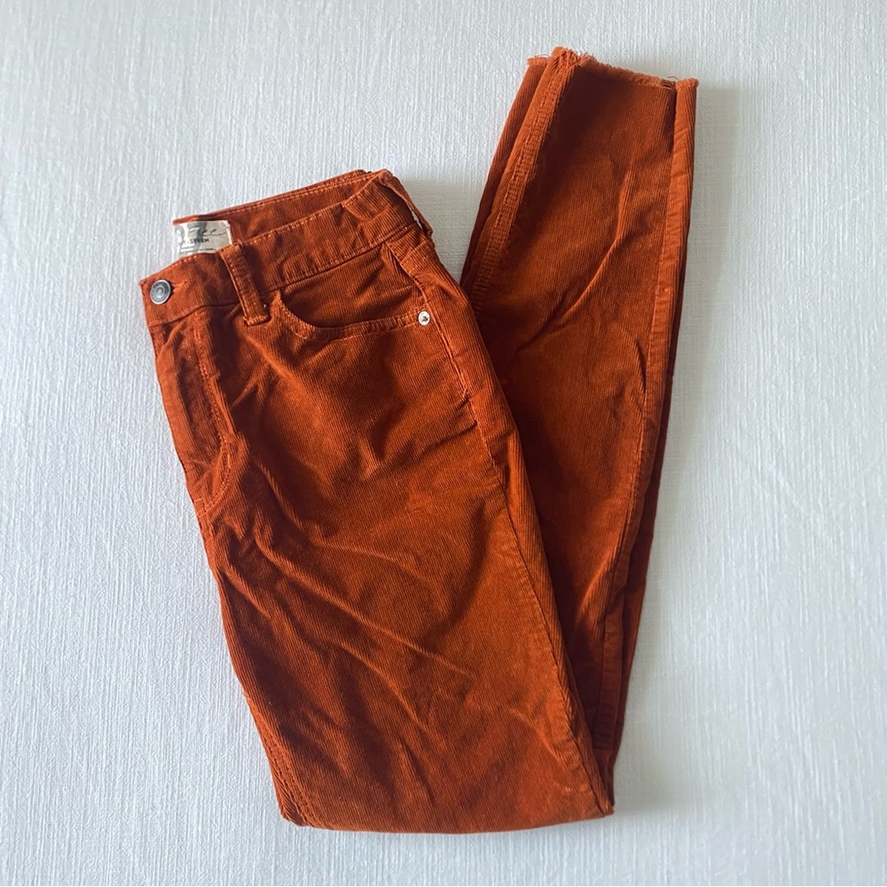 Free People We The Free Corduroy Skinny Pants Burnt Orange Rust